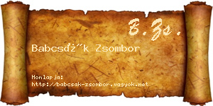 Babcsák Zsombor névjegykártya